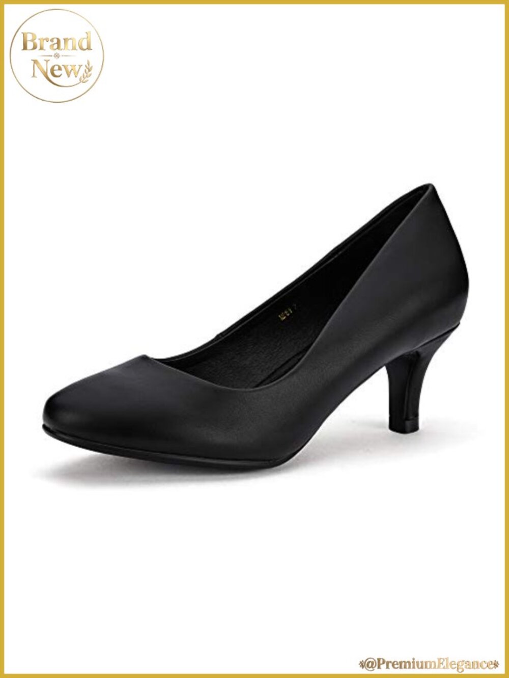 Kitten Heels Pumps Women Round Toe Low Heel Comfortable Work Dress Shoes Slip